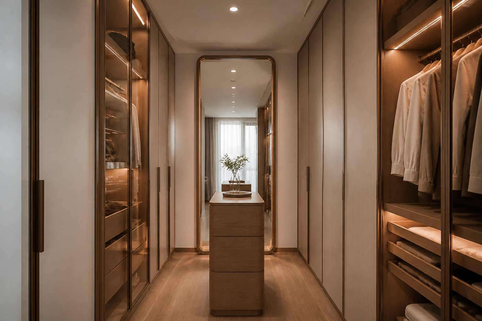 Floor-to-ceiling apartment dressing room in the apartment collection