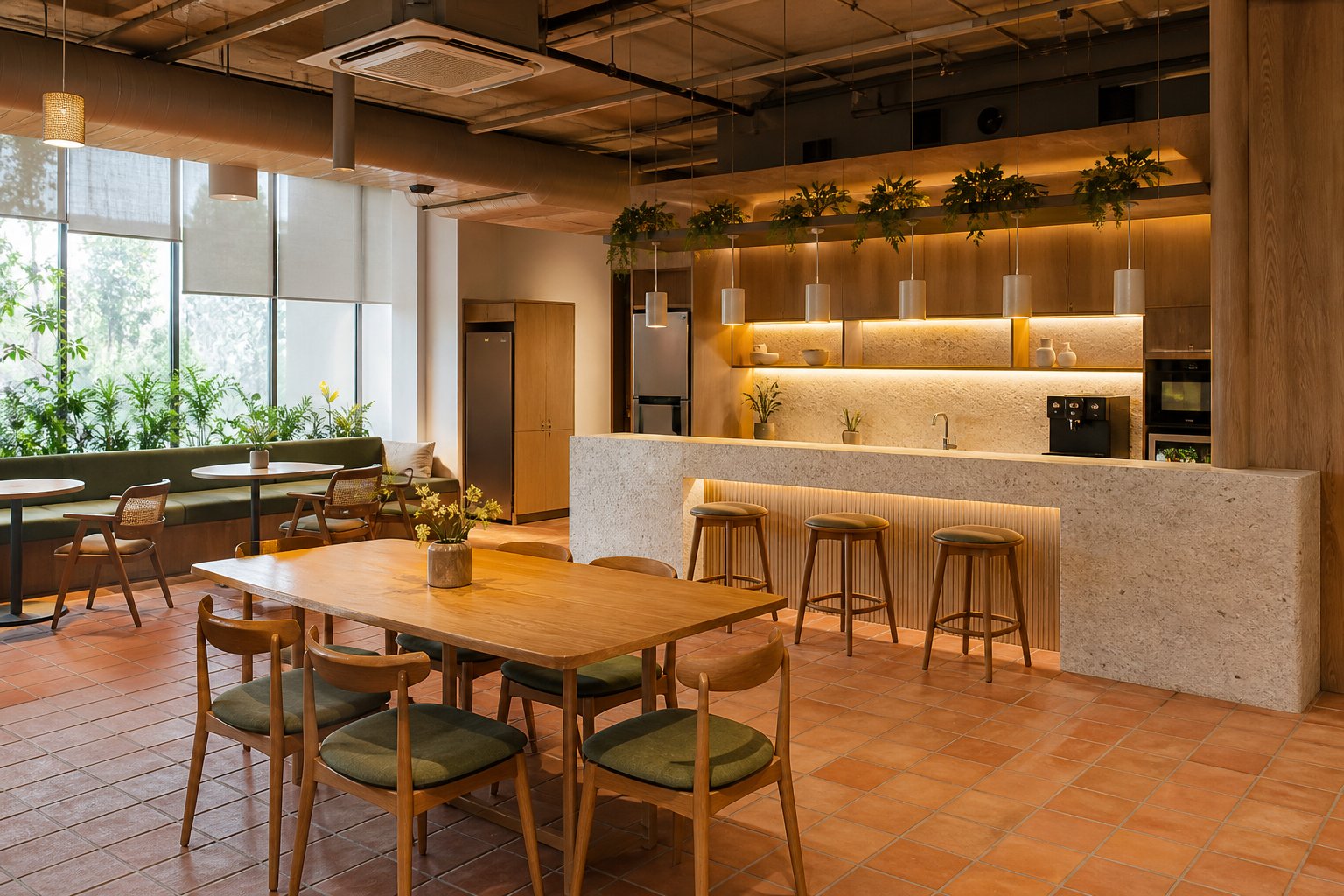 Workplace cafe and pantry in the office fit-out collection