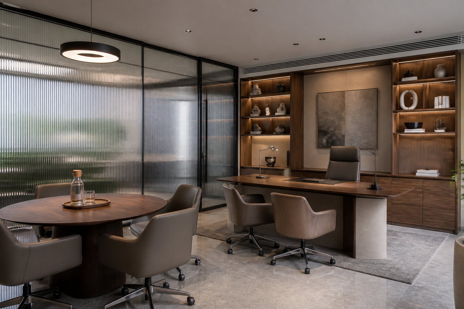 Executive cabin with a private meeting corner in the office fit-out collection