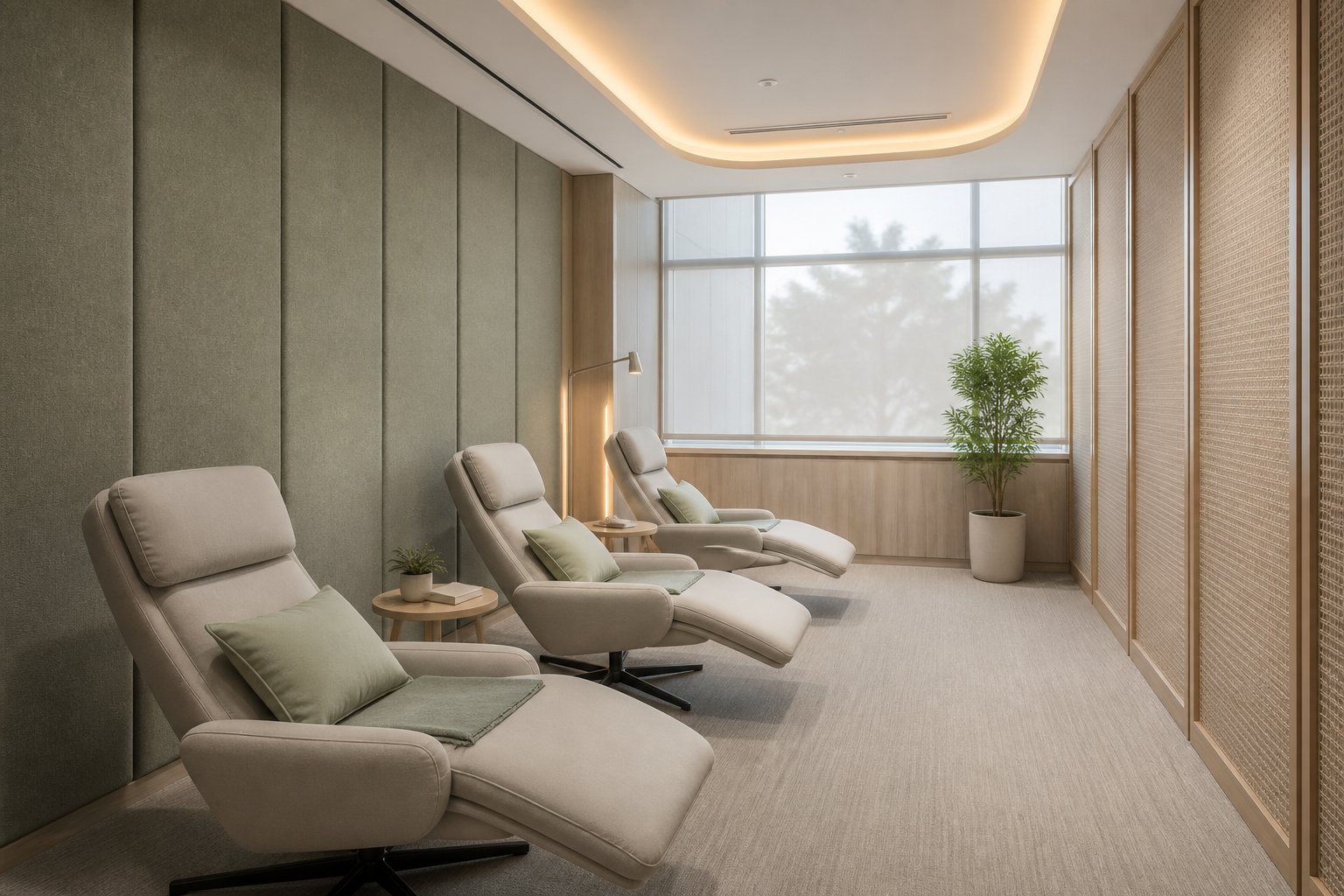 Quiet employee wellness room in the office fit-out collection