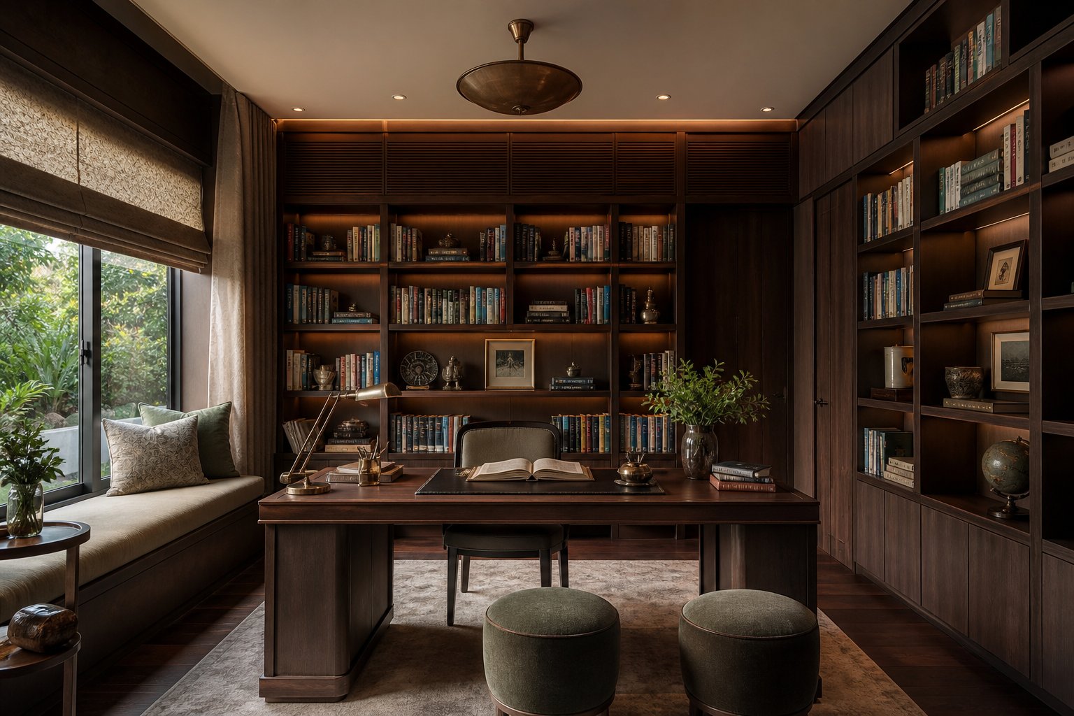 Residential library and home office in the residence collection