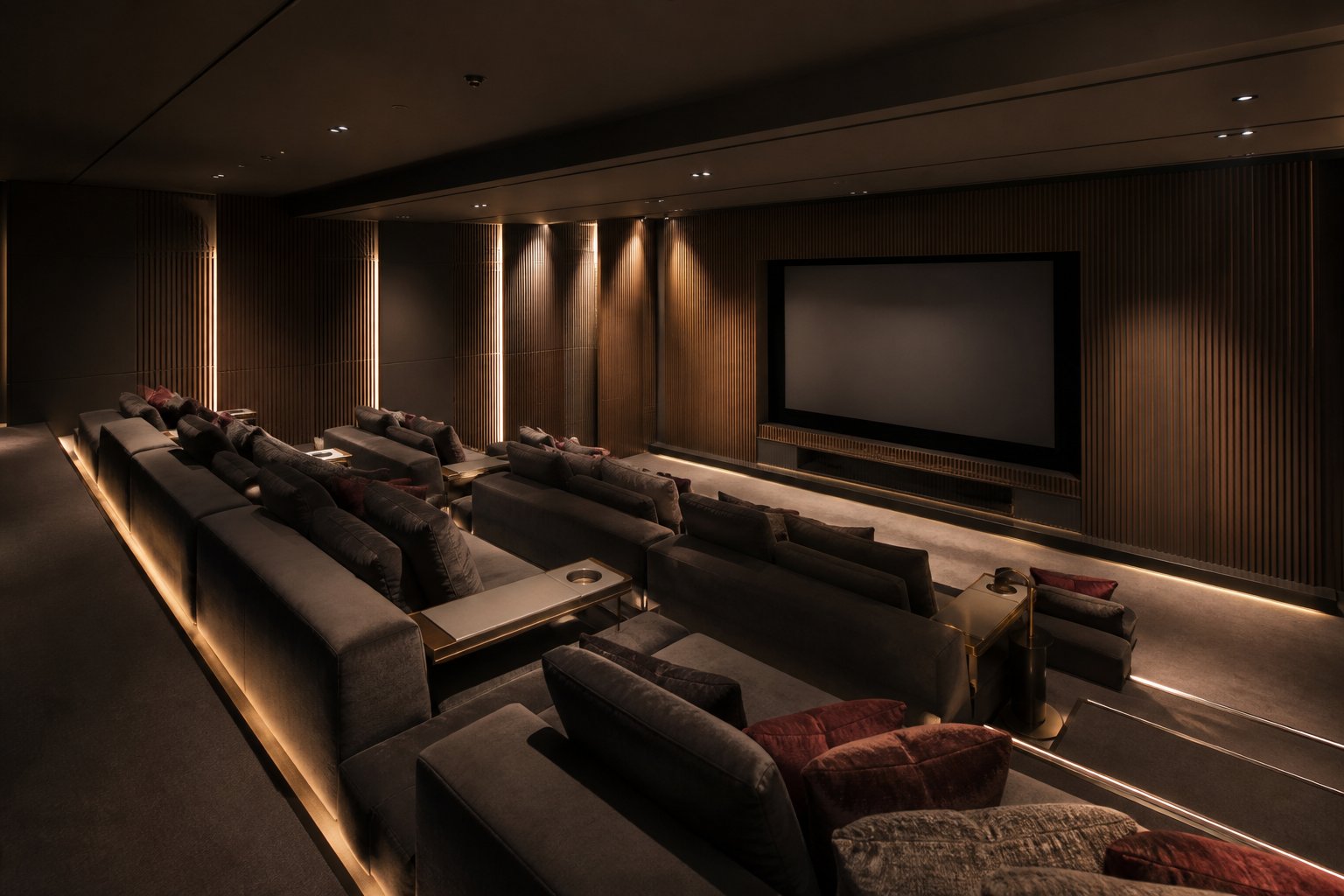 Acoustically treated villa home theatre in the villa collection